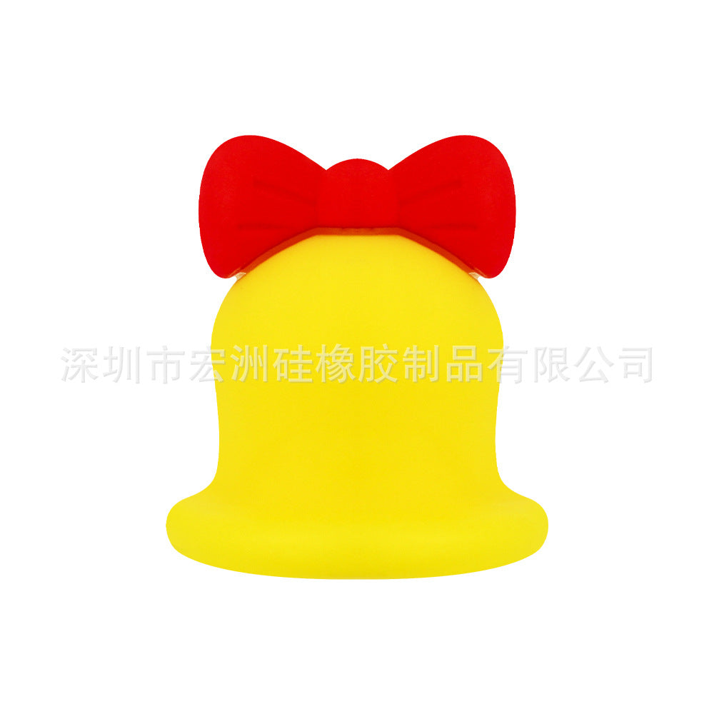 Wholesale 10pcs/ pack Christmas bell food grade silicone baby teether DIY loose beads